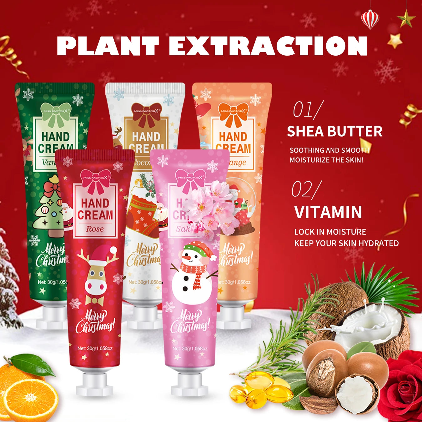 Holiday Essentials Hand Cream Set – 5 Scents for Christmas