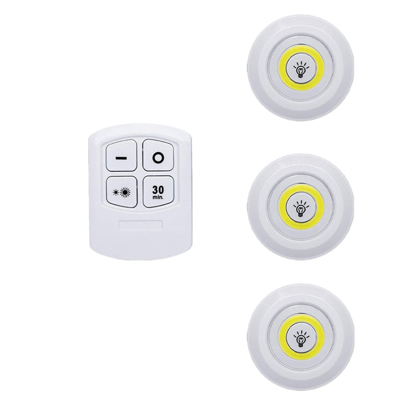 Remote controlled wireless COB lighting system, pk. of 4
