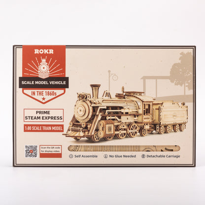 DIY 3D Movable Steam Train Wooden Puzzle - RileyOutlet.com