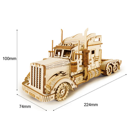 DIY 3D Semi Truck Wooden Puzzle - RileyOutlet.com