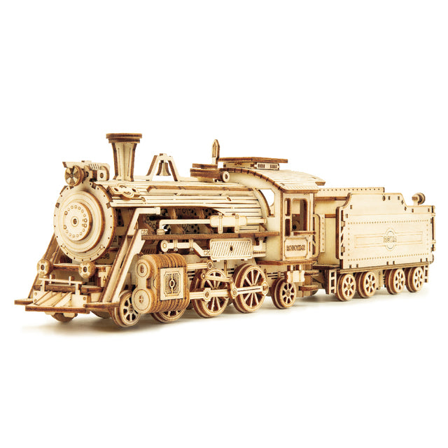 DIY 3D Movable Steam Train Wooden Puzzle - RileyOutlet.com