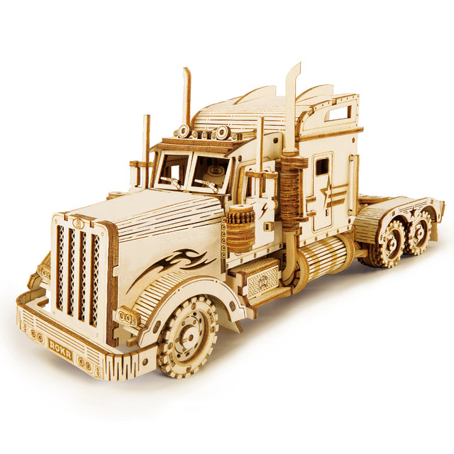 DIY 3D Semi Truck Wooden Puzzle - RileyOutlet.com