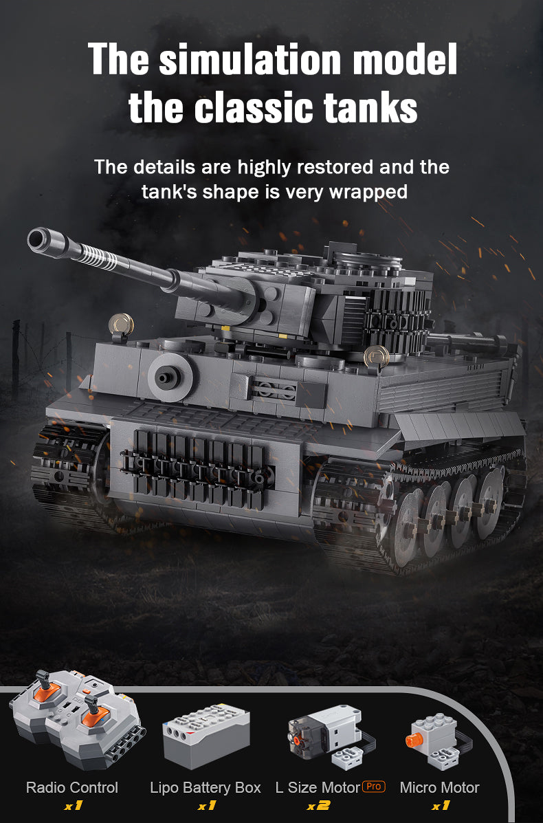 WW2 Military Building Blocks Tank With Remote Control (925pcs) - RileyOutlet.com