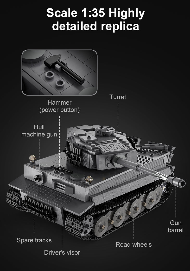 WW2 Military Building Blocks Tank With Remote Control (925pcs) - RileyOutlet.com