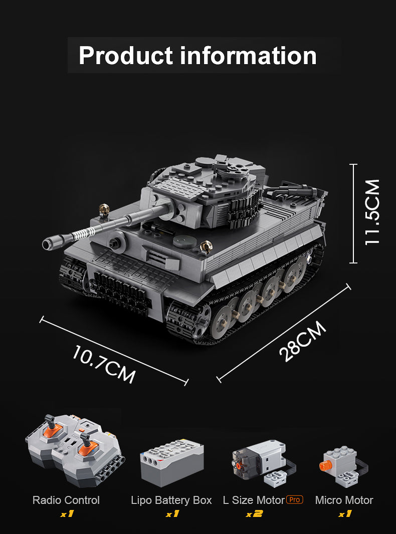 WW2 Military Building Blocks Tank With Remote Control (925pcs) - RileyOutlet.com