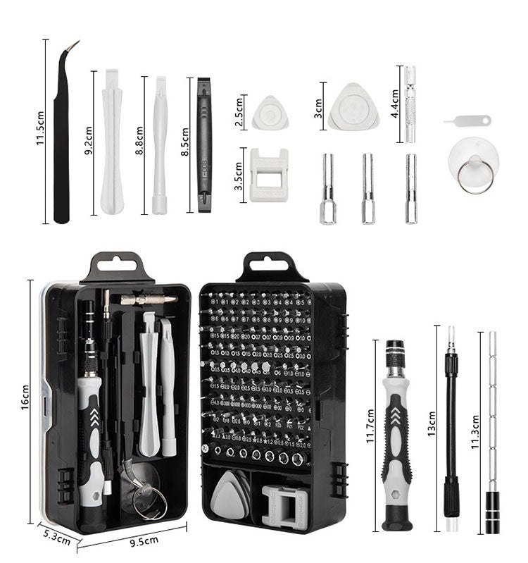 TechMaster 115 in 1 Magnetic Screwdriver Repair Kit - RileyOutlet.com