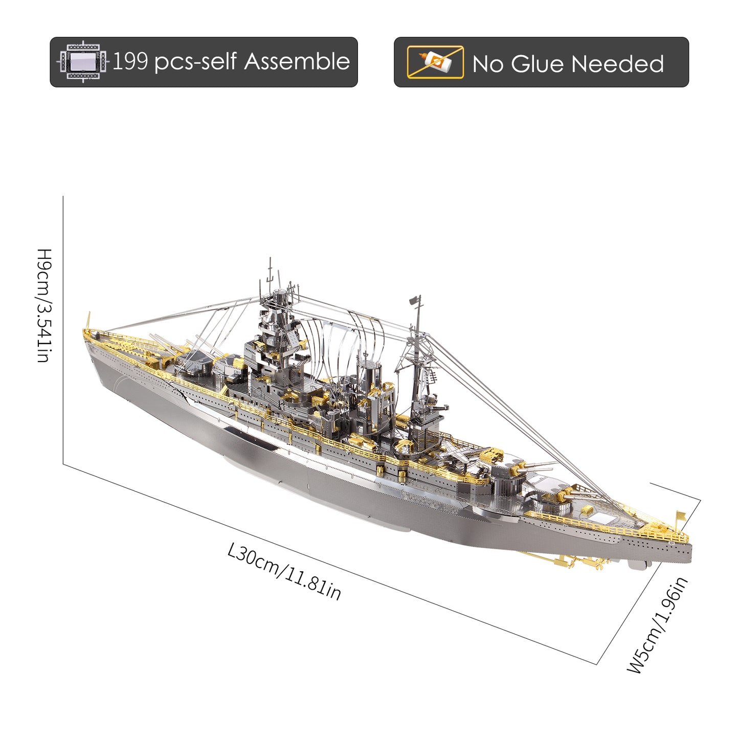 3D Class Battleship Metal Puzzle - RileyOutlet.com